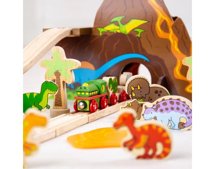 BIGJIGS TOYS Circuit de Train - Dinosaure - D�s 3 ans (2)