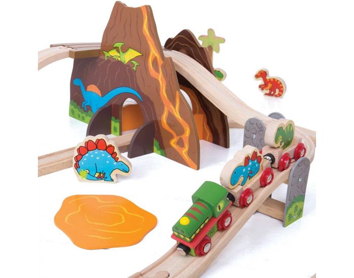 BIGJIGS TOYS Circuit de Train - Dinosaure - D�s 3 ans (3)