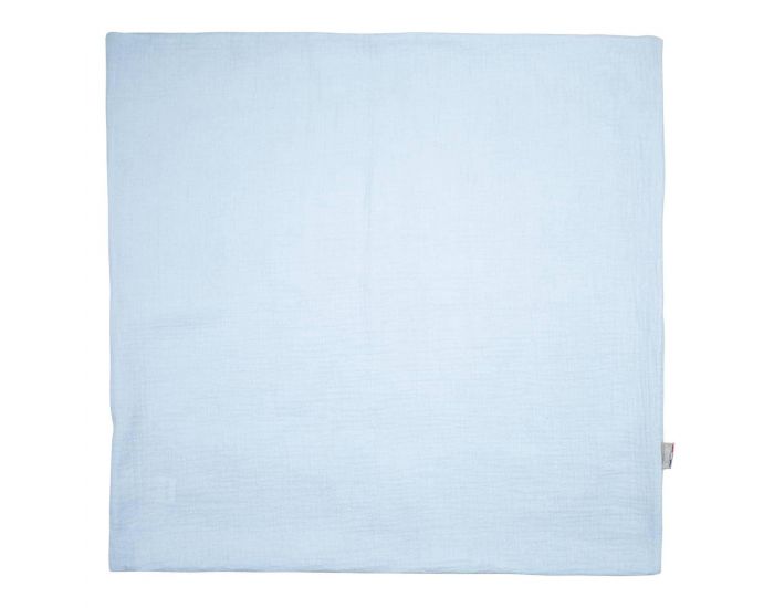 SEVIRA KIDS Taie d'Oreiller Unie en Double Gaze de Coton - Jeanne Bleu (2)