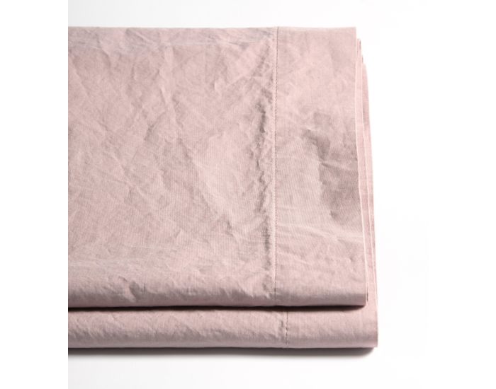 KADOLIS Drap Plat - 1 Personne - en Percale de Coton Bio Lav� (1)