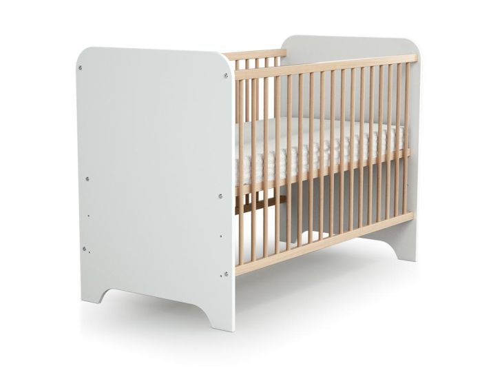 AT4 Lit b�b� 60x120 cm Carrousel - Blanc et H�tre Verni (8)