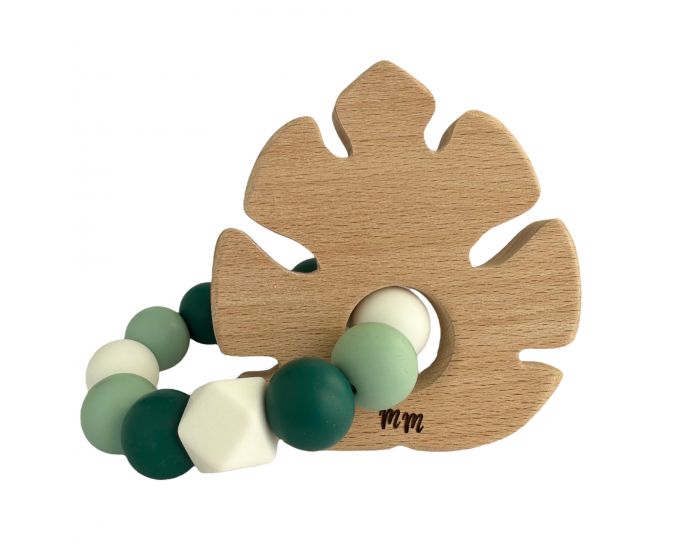MAWEN MATERNE Hochet Bois et Silicone - Feuille - D�s 4 mois (4)