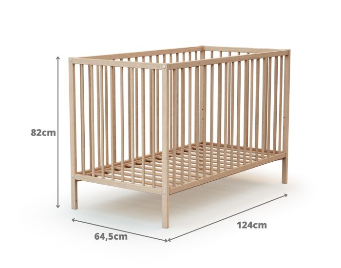 WEBABY Lit b�b� - 60x120 cm H�tre Brut (11)