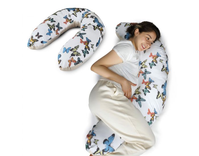 NATURNA Coussin de Maternit� et d'Allaitement Zen - Rembourrage Ouate Sillicon�e - Gris - Tortues (2)