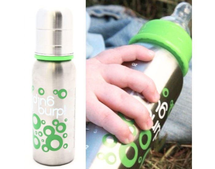 ORGANICKIDZ Biberon - Inox - 200 ml - Bulles (1)