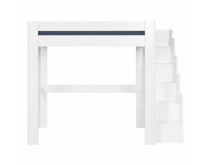 AKITEN RETAIL Pack Lit Mezzanine avec Escalier, Bureau et Matelas - 1 Place - Alex (1)
