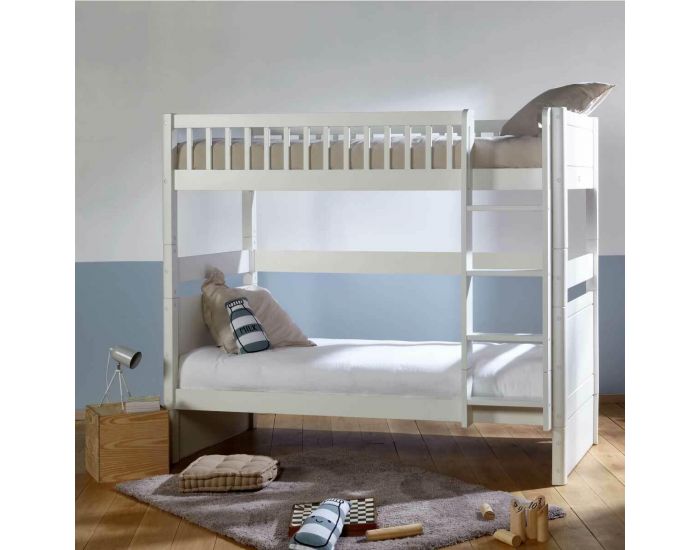 AKITEN RETAIL Pack Lit Superpos� avec 2 Matelas - Victoria Blanc (2)