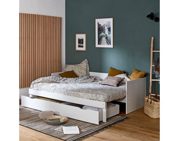 AKITEN RETAIL Lit Gigogne avec Tiroirs - Molly Blanc (2)