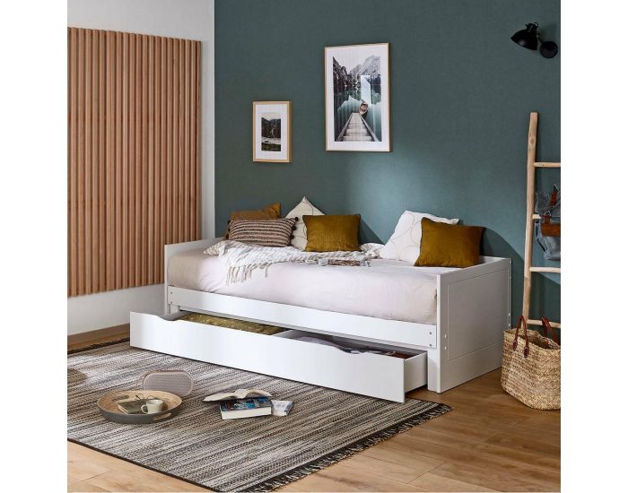 AKITEN RETAIL Lit Gigogne avec Tiroirs - Molly Blanc (3)