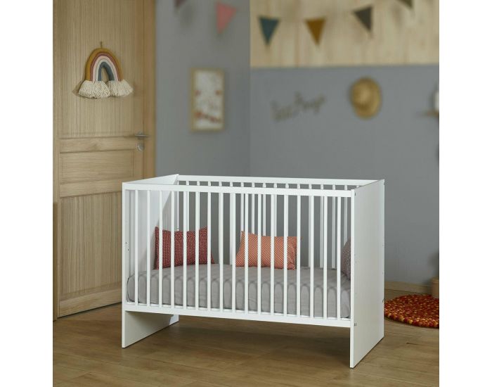 AKITEN RETAIL Lit B�b� � Barreaux - Pixi - 60x120 cm Blanc (2)
