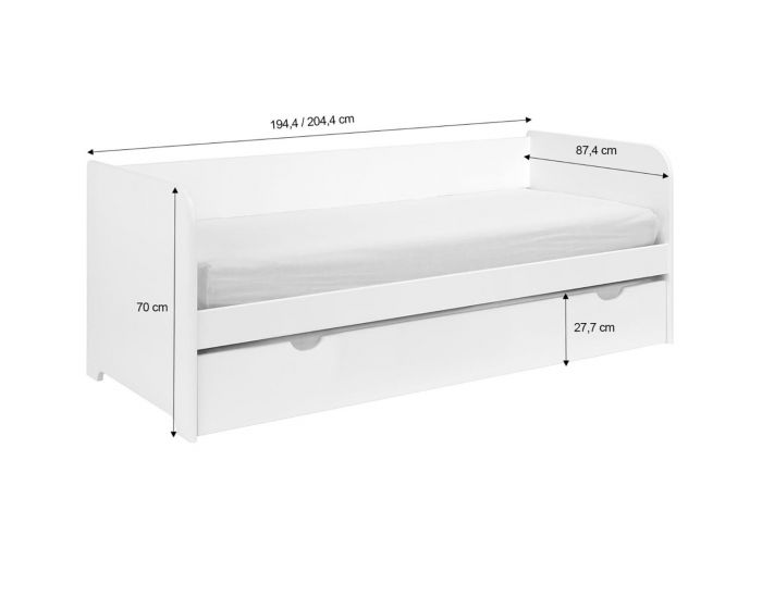 AKITEN RETAIL Pack Lit Gigogne avec 2 Matelas - Java - Bois Naturel  80x190 cm (3)