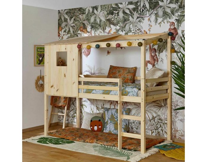 AKITEN RETAIL Pack Lit Cabane Mi-hauteur avec Matelas - Alma (2)