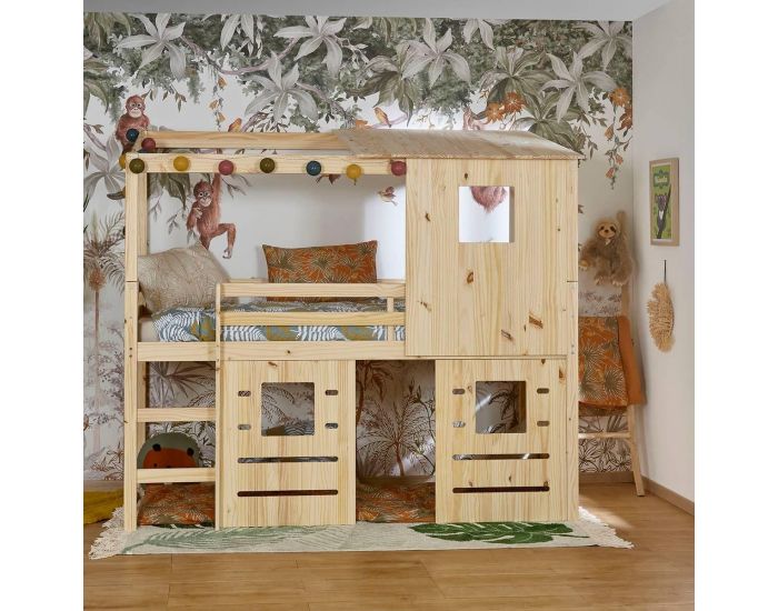 AKITEN RETAIL Pack Lit Cabane Mi-hauteur avec Matelas - Alma (3)