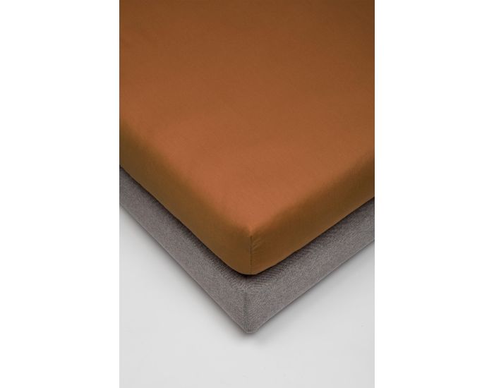 KADOLIS Drap Housse Coton Bio - Adulte - Noisette (1)