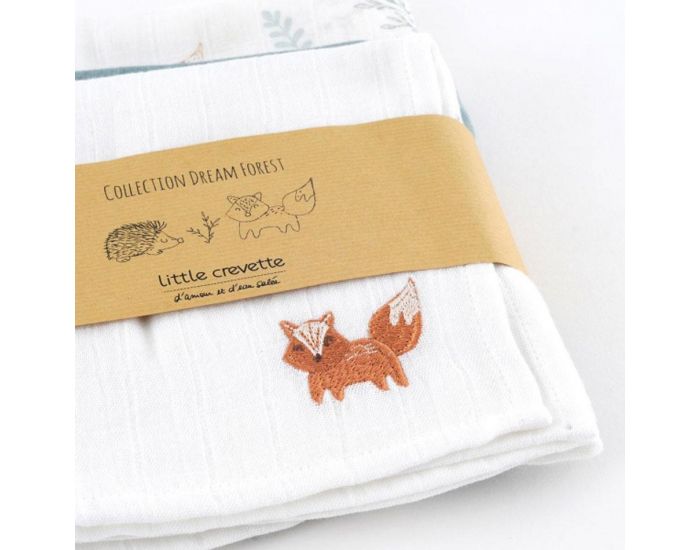 LITTLE CREVETTE Lot de 3 Langes en Mousseline (2)