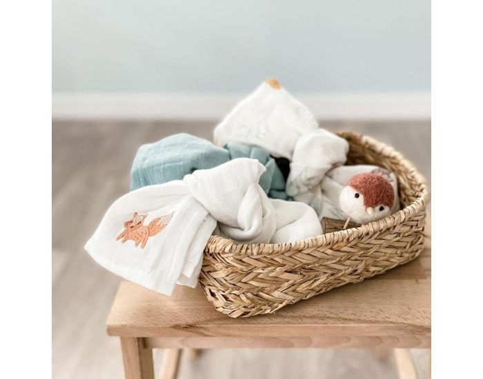 LITTLE CREVETTE Lot de 3 Langes en Mousseline (3)