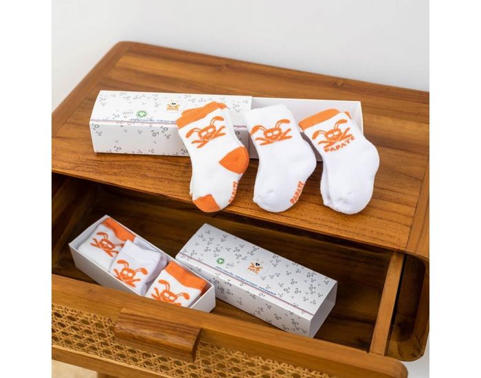 PAPATE Chaussettes Naissance en Coton Bio (1)
