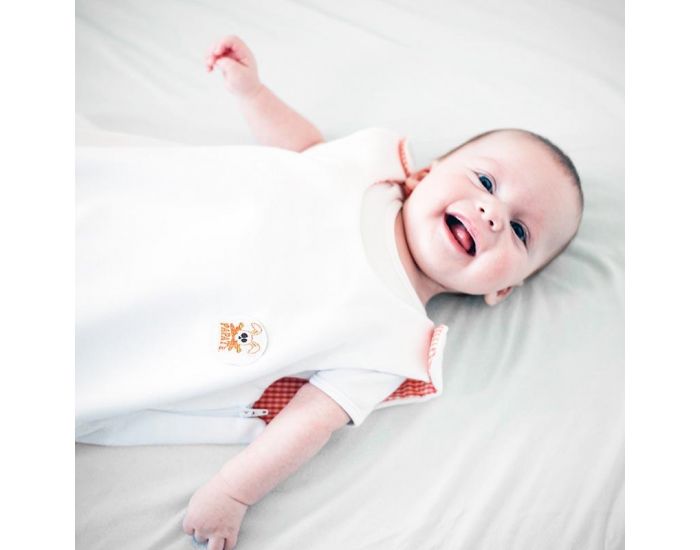 PAPATE Gigoteuse Mi-Saison en Coton Bio - Saxe - Blanc (2)