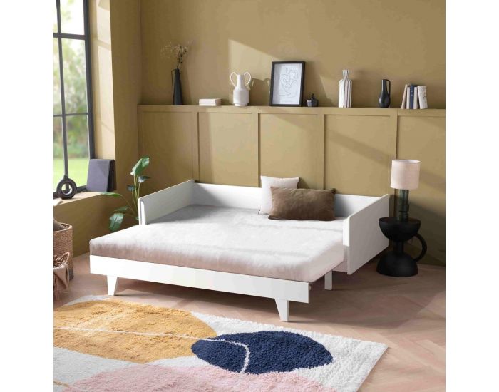 AKITEN RETAIL Pack Lit Gigogne avec Matelas - Capri Blanc (3)