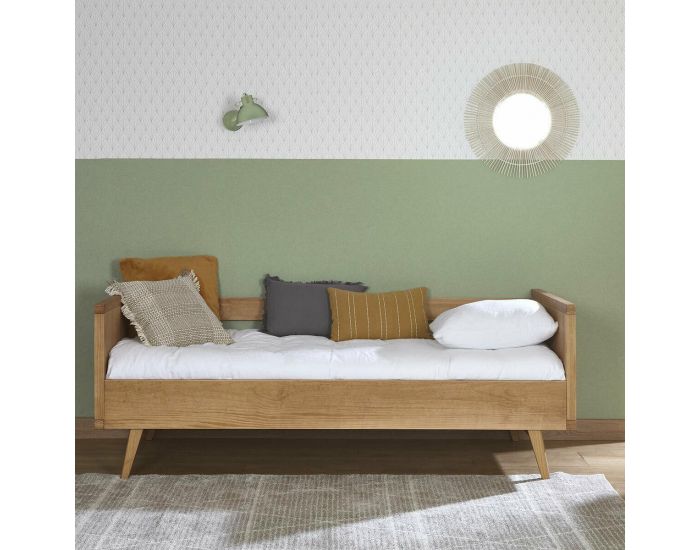 AKITEN RETAIL Pack Lit Banquette - avec Matelas - Marley Bois (1)