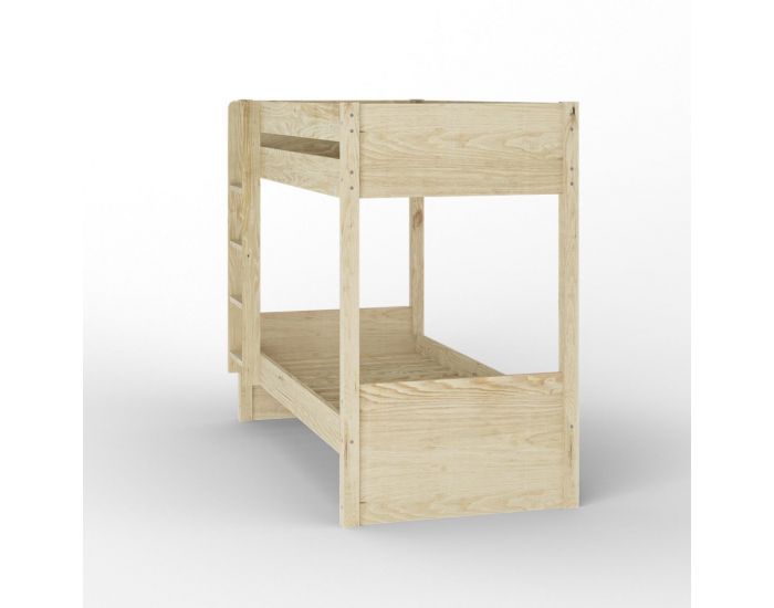 AKITEN RETAIL Pack Lit Superpos� avec Matelas - Lucia - Bois Naturel (1)