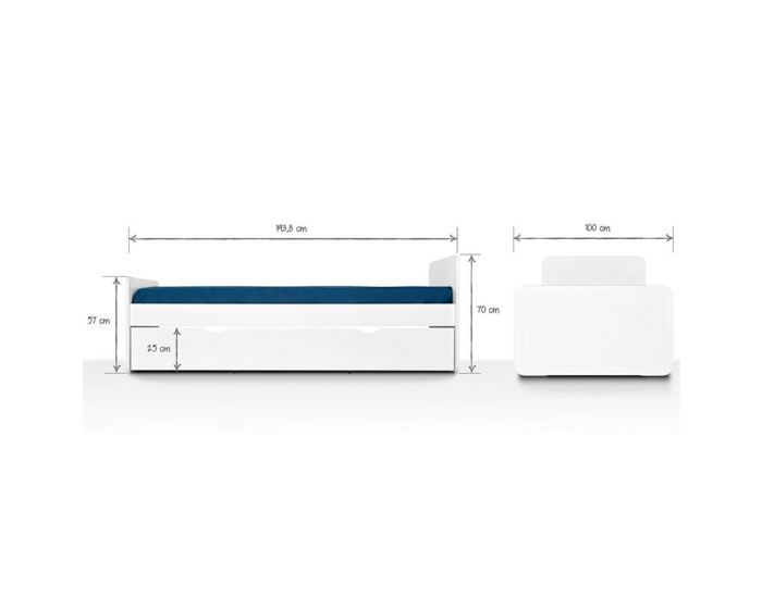 AKITEN RETAIL Pack Lit Gigogne - avec 2 Matelas - Lupin (2)