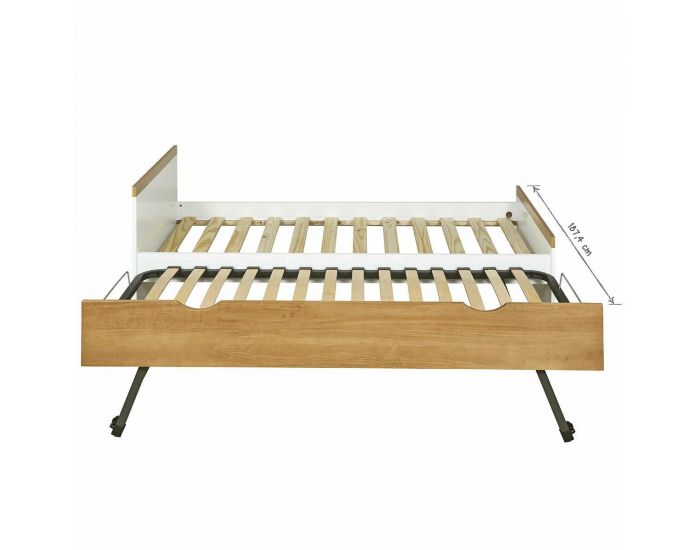 AKITEN RETAIL Pack Lit Enfant - avec Sommier Gigogne - Nais Blanc (2)