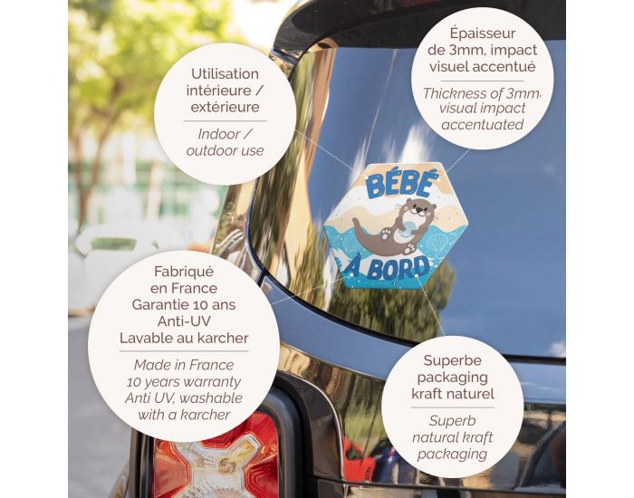 IRREVERSIBLE Adh�sif / Autocollant - B�b� � Bord - Loutre (2)