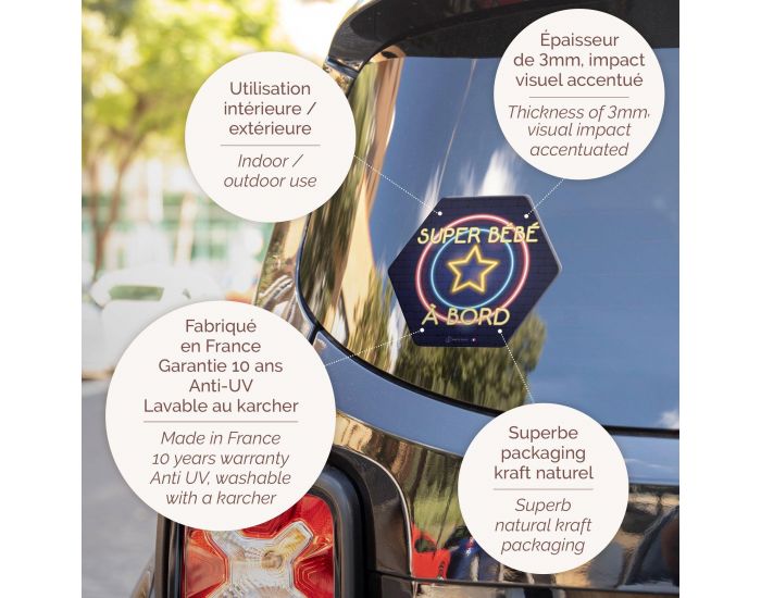 IRREVERSIBLE Adh�sif / Autocollant - B�b� � Bord - N�on (2)
