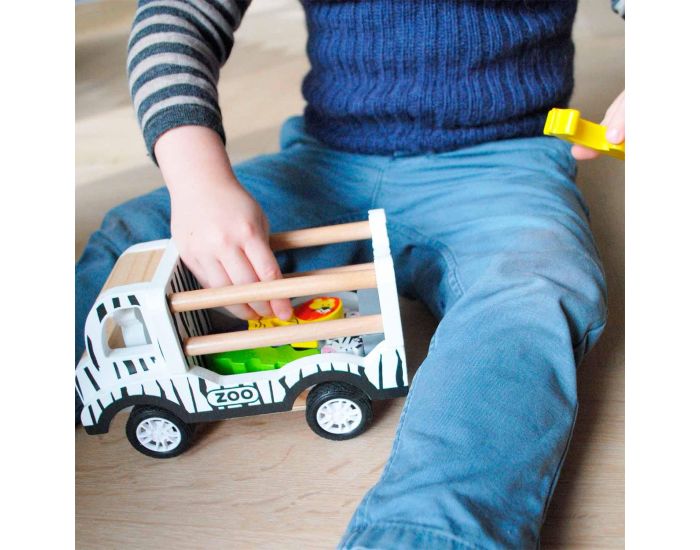 MAGNI Jouet en Bois, Camion Zoo et Animaux - Safari - D�s 3 Ans (1)
