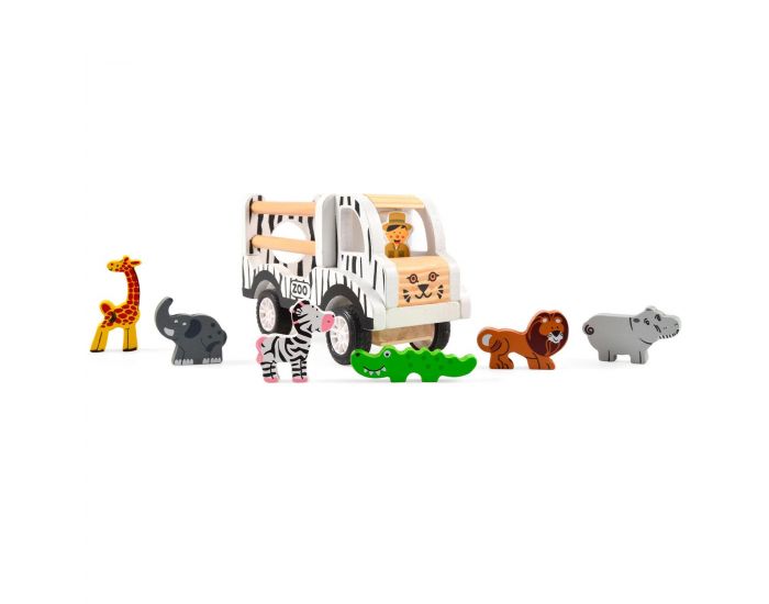 MAGNI Jouet en Bois, Camion Zoo et Animaux - Safari - D�s 3 Ans (3)