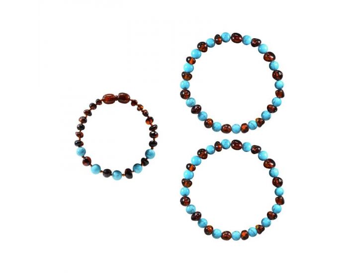 IRREVERSIBLE Box Bracelet Bb + 2 Bracelets Adulte - Ambre et Pierres Naturelles (2)