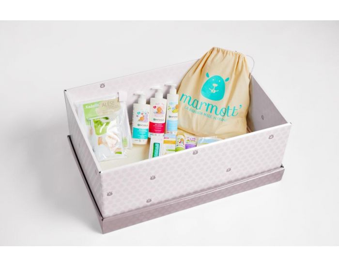 MARMOTT Babybox La Bio - Berceau Evolutif en Carton + Linge de Lit et 12 Produits de Soins Bio (6)