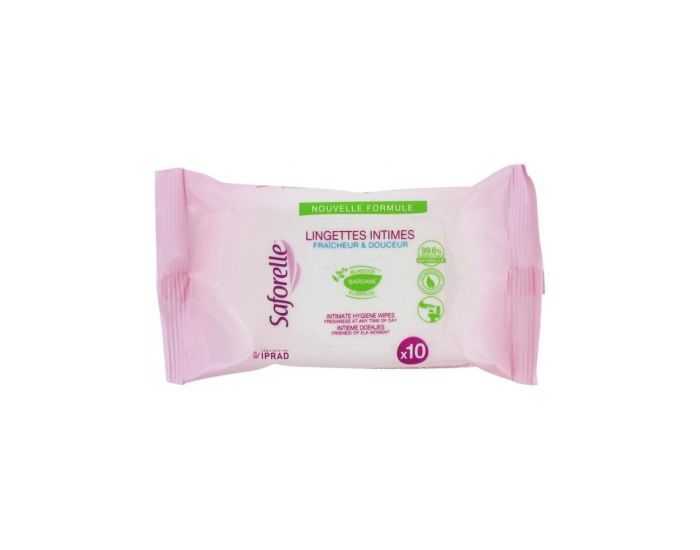 SAFORELLE Lingettes - Hygine Intime - Pocket Biodgradable - Sachet de 10 (1)