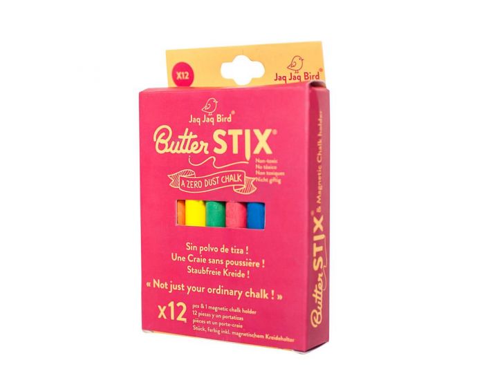 JAQ JAQ BIRD 12 Craies color�es Z�ro poussi�re + 1 Porte-craie - D�s 3 ans (3)