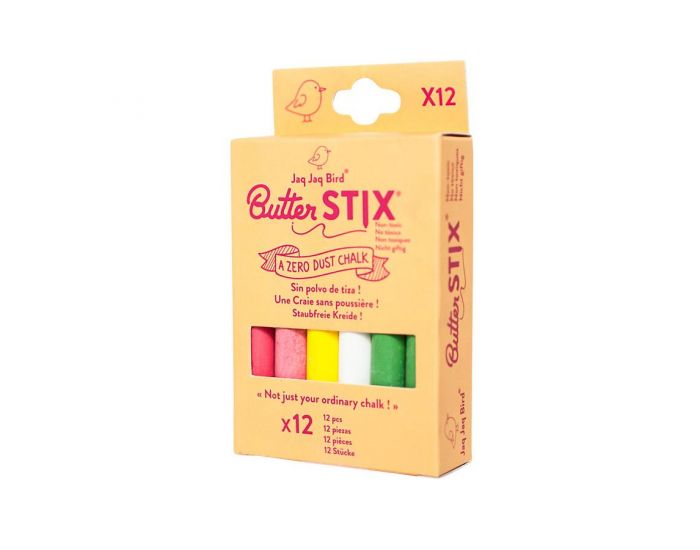 JAQ JAQ BIRD 12 Craies colores Zro poussire - Ds 3 ans (1)