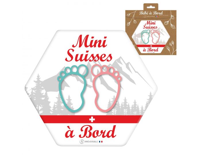 IRREVERSIBLE Adhsif / Autocollant Bb  Bord - Mini Suisses Montagnes (1)