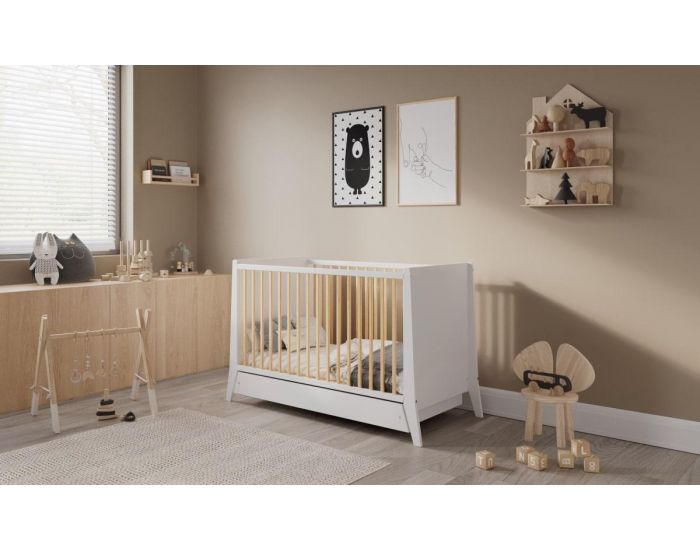 MINEA Lit Evolutif 60x120 cm - avec Tiroir Timeo 60x120 cm  (2)