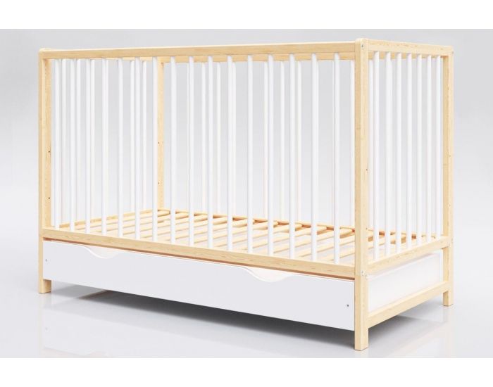 MINEA Lit Evolutif 60x120 cm avec Tiroir Mathis - 60x120 cm Bois (1)