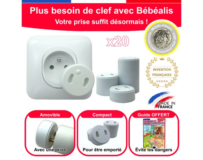 BEBEALIS Pack de 20 Caches Prises B�b� Fran�ais Amovible  (2)