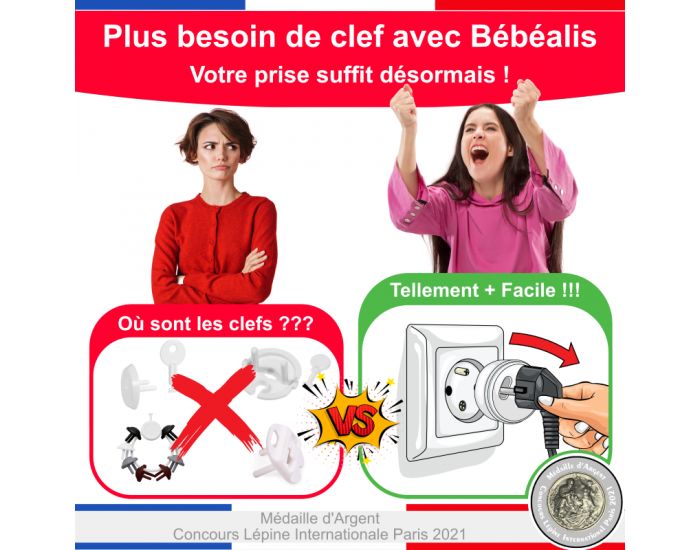 BEBEALIS Pack de 20 Caches Prises B�b� Fran�ais Amovible  (6)