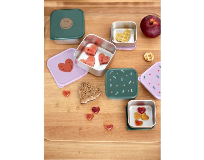 LASSIG Lot de 3 boites gigognes en inox - Happy Rascals Coeur (2)