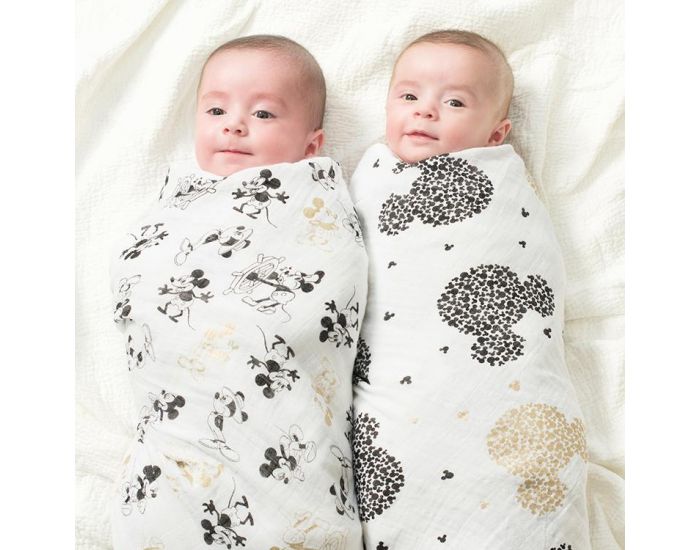 ADEN + ANAIS Coffret 3 Maxi langes mousseline METALLIC GOLD DECO aden + anais (2)