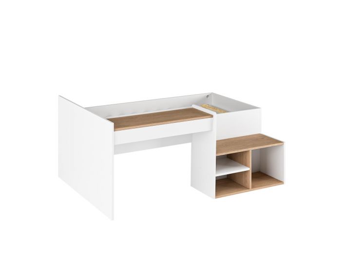 AKITEN RETAIL Lit Combin� - avec Bureau Boruto Blanc et bois (1)