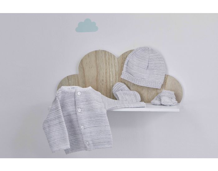 PREMIERS MOMENTS Ensemble Naissance en Coton Bio : Brassi�re, Gants, Chaussons et Bonnet - Taille 1  (3)