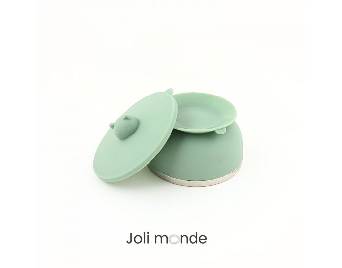 JOLI MONDE Bol Inox � Ventouse & Son Couvercle Silicone - 200 ml (1)