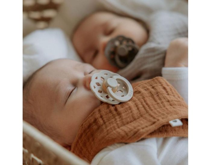 BIBS Lot de 2 Sucettes Caoutchouc - T�tines Rondes - Boh�me - Marron Fonc� - Blush - Taille 2 (6)