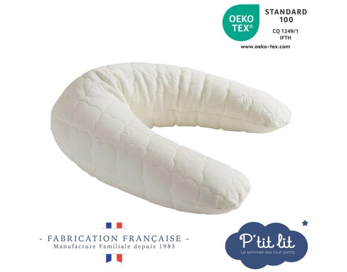P'TIT LIT Coussin de Grossesse et d'Allaitement Bamboo - D�houssable - Ecru (8)