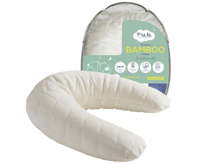 P'TIT LIT Coussin de Grossesse et d'Allaitement Bamboo - D�houssable - Ecru (14)
