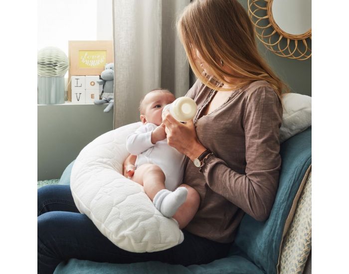 P'TIT LIT Coussin de Grossesse et d'Allaitement Bamboo - D�houssable - Ecru (10)